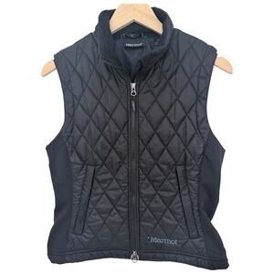 Marmot Quilted Vest Womens Small Black Full Zip Outdoor Puffer Vest